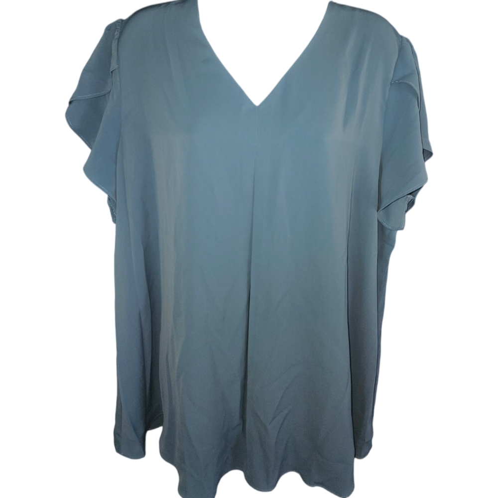 NWT Anyally Ruffled Short Sleeve Top